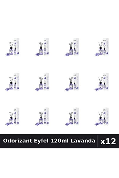 Eyfel Set 12 Odorizante Camera cu Betisoare Lavanda - Parfum Intens, 120ml