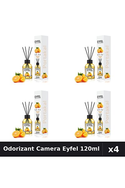 Eyfel Set 4 Odorizant Camera cu Betisoare - Portocala, Parfum Intens 120ml