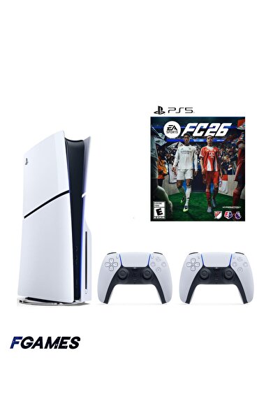 Sony Consola Playstation 5 Slim, Ps5 Ediția cu disc 1TB + Două controlere + F...
