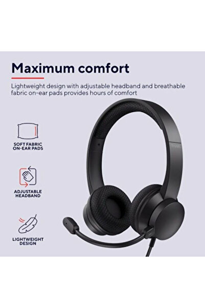 Trust Ayda On-Ear Ακουστικά Πολυμέσων με Μικρόφωνο USB-A