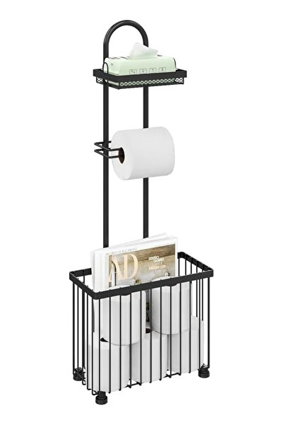 The Bros Toilet Paper Holder Freestanding, Tissue Rack with Storage Tray & La...