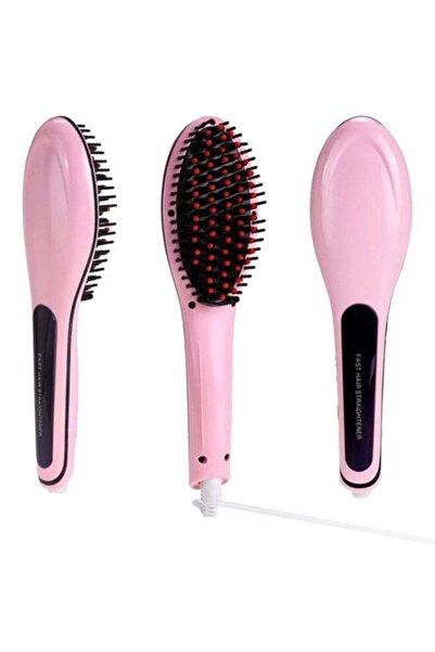 KRAWN Fast Hair Straightener Brush Pink/Black