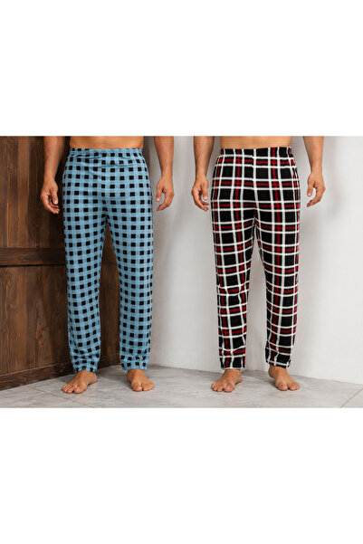 Serena Pantaloni de pijama barbat big size 2 piese/set - multicolor
