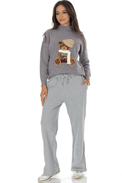 ROHBOUTIQUE Casual cotton blend trousers with pockets Grey TR550