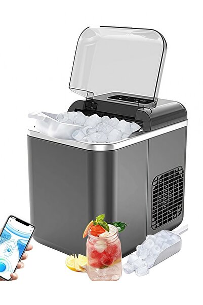 COOLHAWK Ice Maker Machine, 1.3L, 12kg/24h, 9 Cubes Ready in 8 Mins, Remote I...