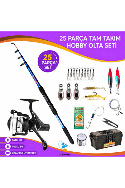 Avlivari Piranha Travel 240 Cm Olta Kamışı TIGER RD-240 4000 Makine Full Hobi...