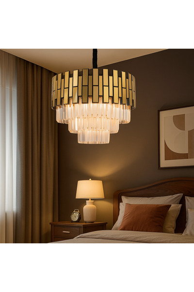 proled Candelabru de cristal strălucitor 400, iluminat modern, E14, auriu