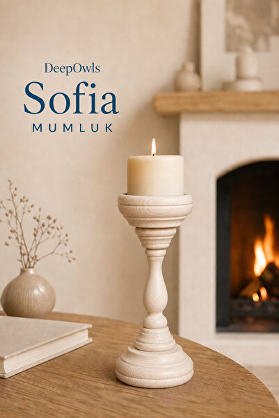 deepowls Sofia Mumluk Ahşap Dekoratif Blok Mum Tutucu Şamdan