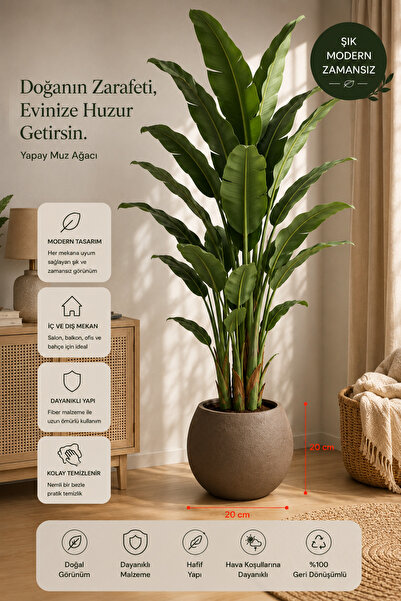 CANBOTANİK Binlerce Evde Tercih Edilen Modern Zamansız Dekoratif Saksı 30x40x...