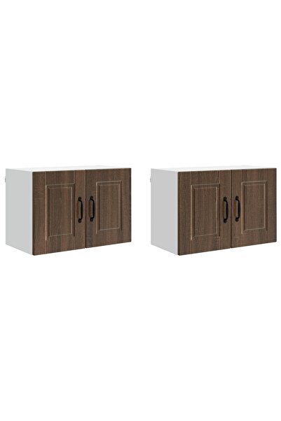 vidaxl Dulap de bucătărie cu raft 2 pcs Stejar închis 60 x 31 x 40 cm
