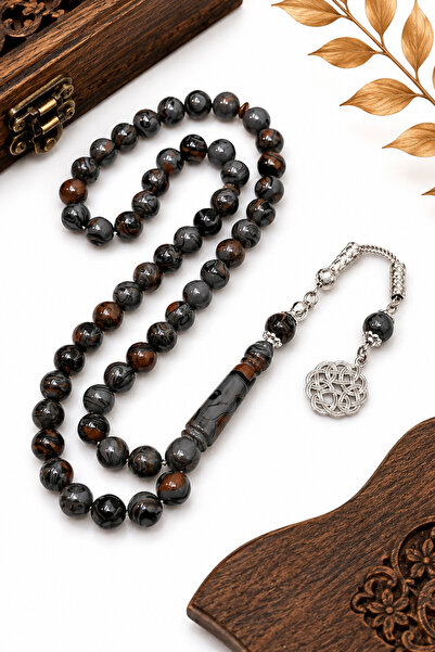 NAMAT Bakelite 51 count prayerbead rosary (Tasbih) with stainless steel tasse...