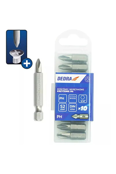 DEDRA EXIM Capete de ЕџurubelnitДѓ Phillips PH2x50mm, 10buc cutie din plastic.