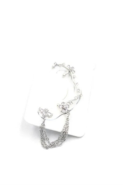 Marsilyan Nvdn- Ieg - Stoned Cartilage Earrings - Silver Iegrs-Nvdn1