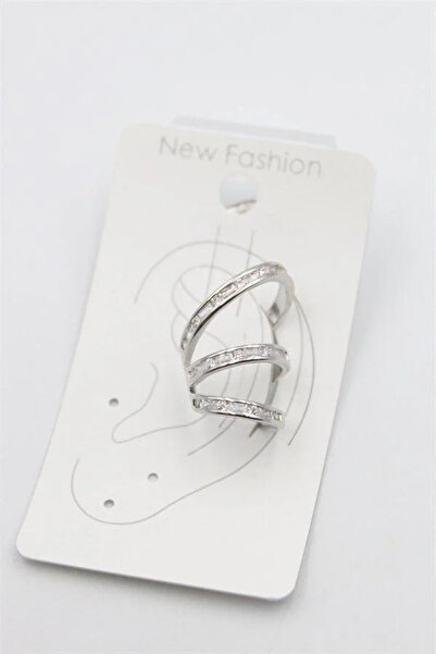 Marsilyan Nvdn- Ieg - Stoned Cartilage Earrings - Silver Iegrs-Nvdn1