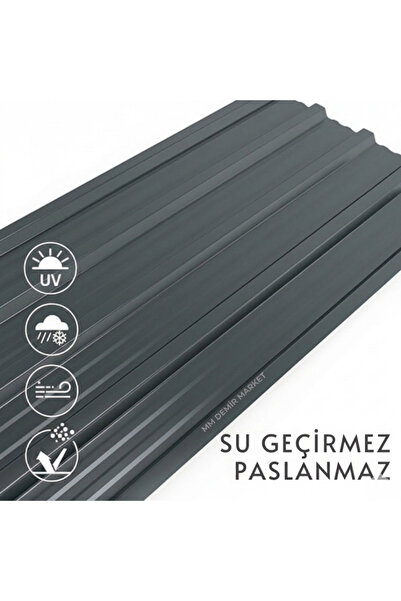 mm demir market MM DEMİR MARKET Metal Trapez Sac 2m 0.40 mm 5 Adet Çatı Kapla...