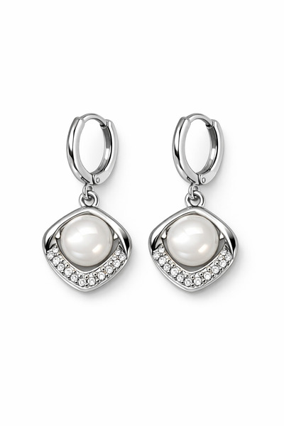 MakeWell Mixed Figure Silver Color Cute Dangle Earrings