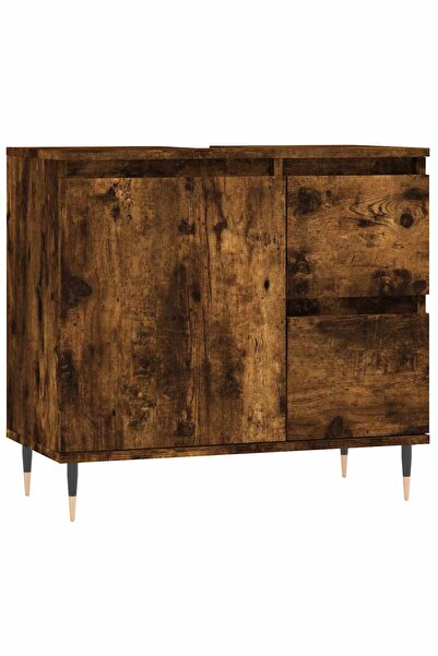 vidaxl Dulap de baie, stejar afumat, 65x33x60 cm, lemn prelucrat