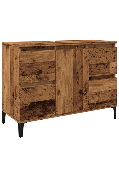 vidaxl Dulap de chiuvetă, lemn vechi, 80x33x60 cm, lemn prelucrat