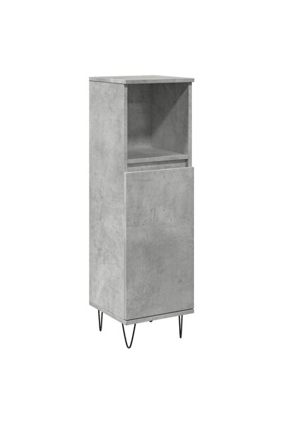 vidaxl Bathroom cabinet, concrete grey, 30x30x100 cm, engineered wood