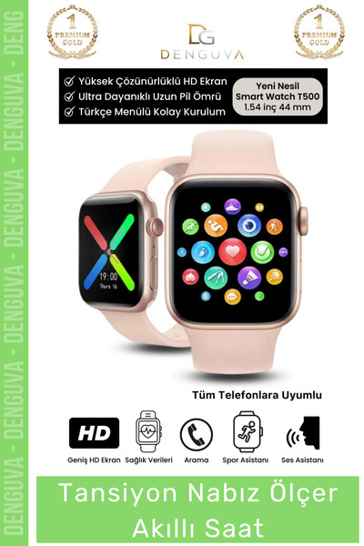 Denguva #AkıllıSaat Premium T500 Plus Ips Ekran Sağlık Sensörlü Ios Android U...