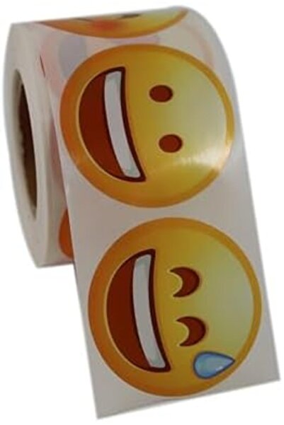 Yıldızan Terra Organic Emoji Label 9 Different Emoji Faces 50mm Diameter 500 ...