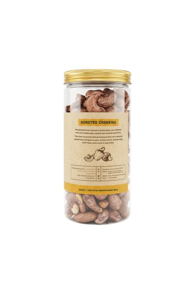 The Caphe Vietnam Cashew Nuts – Wood-Roasted, Salted (With Skin, Size A VIP) 1KG | Premium Vietnamese Cashews