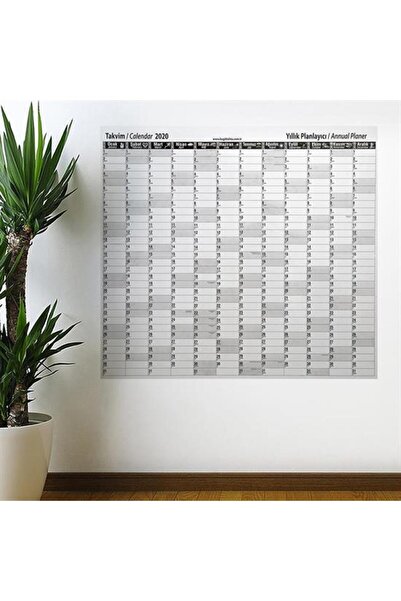 Marsilyan 2020 Yıllık Planlayıcı Manyetik Duvar Stickerı Takvim 110x100 cm ()...