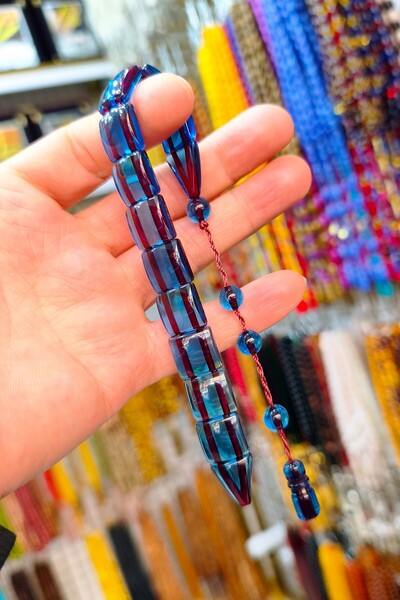 Vip Kehribar Sallamalık Balık Zaza Prayer Beads - Ice Blue Powder Amber Fish ...