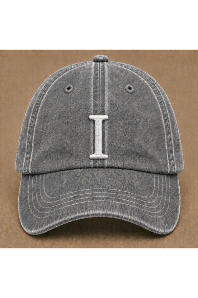WeavedCo Letter "I" Special Design Embroidered Vintage Washed Baseball Cap fo...