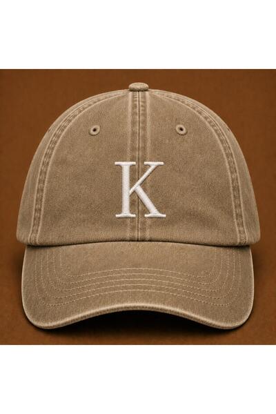 WeavedCo Letter "K" Special Design for Names Embroidered Vintage Washed Baseb...