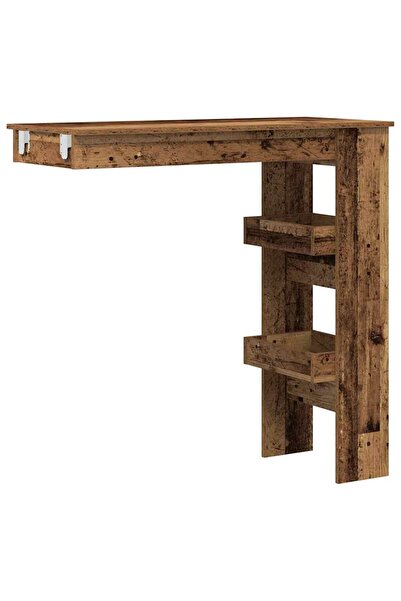 vidaxl Masă bar de perete, lemn vechi, 102x45x103,5 cm, lemn compozit