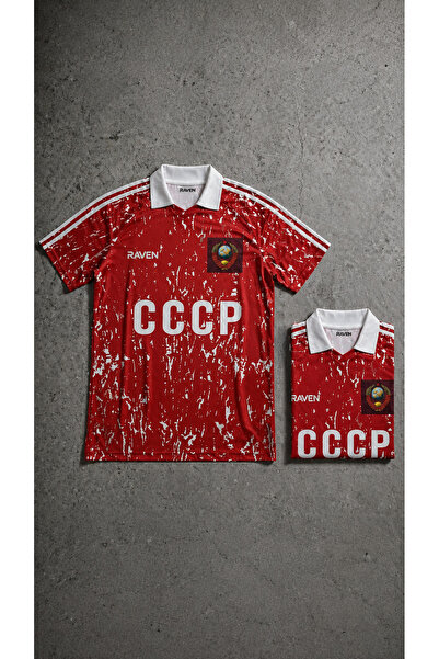 The RAVEN POLO YAKA RAVEN CCCP KIRMIZI PREMİUM UNİSEX FUTBOL FORMASI