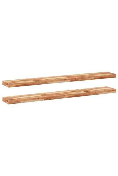 vidaxl Rafturi suspendate 2 buc. 120x20x4cm lemn masiv acacia netratat