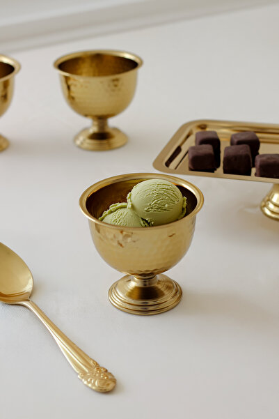 SİNEM YAMAN HOME Gold Metal Stand-Up Presentation Bowl & Gold Forged Pattern ...