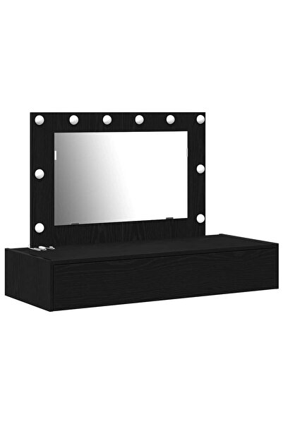 vidaxl Makeup Table with Drawer Black 100 x 40 x 70 cm Composite Wood