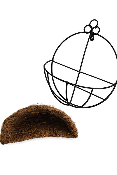 Binbirreyon Ferforje Gövdeli Muz Lifi Astarlı Duvar Saksısı Coconut Çelik Saksı 25cm AH509
