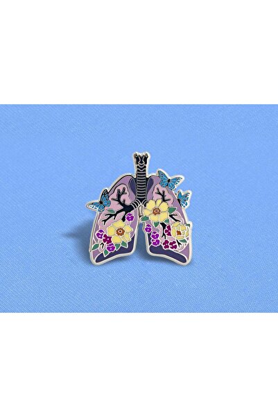 SKYPINZ Flowering Lungwort Brooch (Purple) - Pin Fastening Method