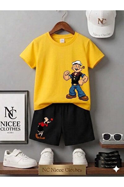NC Nicee Clothes Tricou și pantaloni scurți de vară pentru copii, unisex (imp...