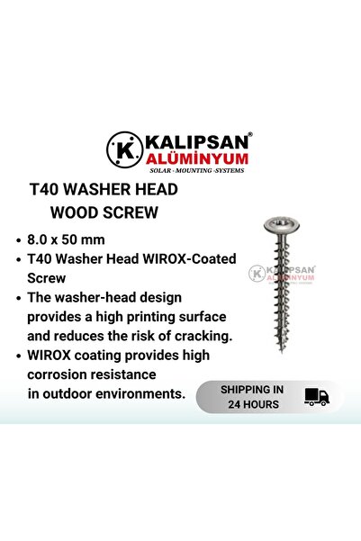 T40 AHŞAP VİDASI 8,0*50 MM (50 ADET)