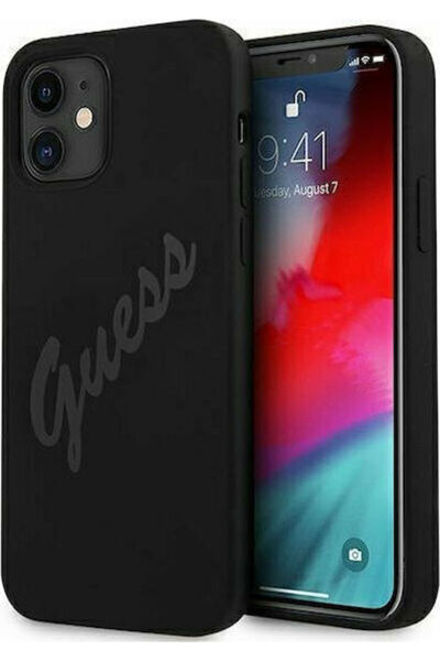 Guess Vintage Script Πίσω Κάλυμμα Πλαστικό Μαύρο (iPhone 12 mini) Κωδικός: GU...