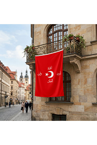 puntodizayn İttihat ve Terakki Bayrağı Premium Raşel Kumaş 150x225 Cm