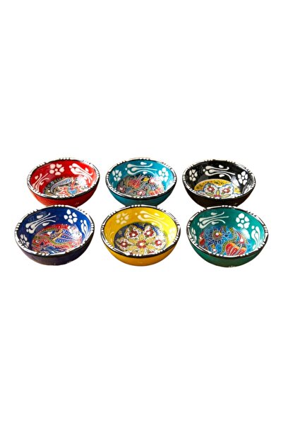 Ceramica Martinescu Set 6 boluri din ceramica, colorate, design oriental, pen...