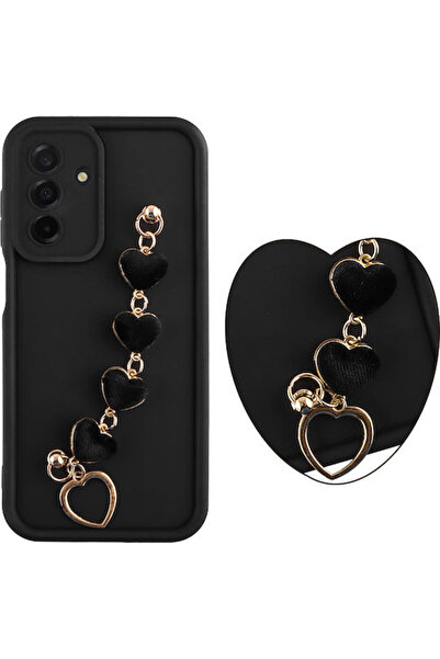 Other Volte-Tel Hearts Θήκη Πλάτης Σιλικόνης με Λουράκι Μαύρο (Samsung A26 5G)