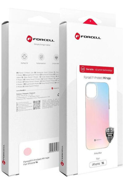 Forcell F-protect Mirage Πίσω Θήκη Σιλικόνης Ροζ-Μπλε (iPhone 16)