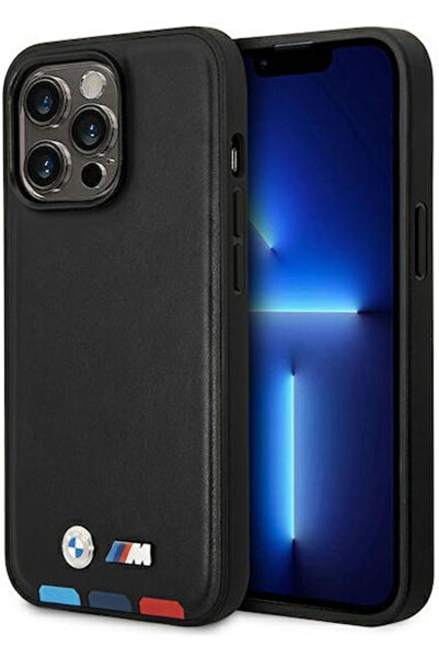 BMW Stamp Tricolor Mag Πίσω Κάλυμμα από Συνθετικό Δέρμα Μαύρο (iPhone 14 Pro)...