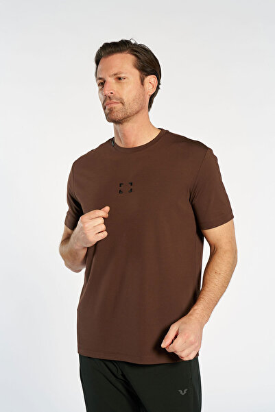 bilcee Men's Brown Premium Patterned T-Shirt 4916