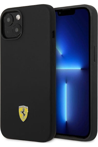 Ferrari Σκληρή Θήκη Μεταλλικό Λογότυπο Magsafe Πίσω Κάλυμμα Σιλικόνης Μαύρο (...