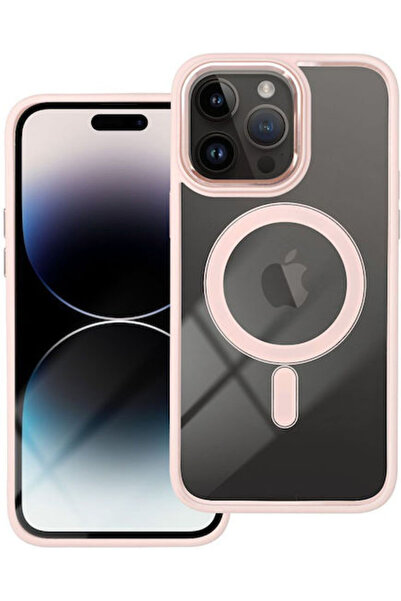 OEM Κάλυμμα Πλάτης Color Edge Mag από Πλαστικό / Σιλικόνη, Ροζ (iPhone 15) Κω...