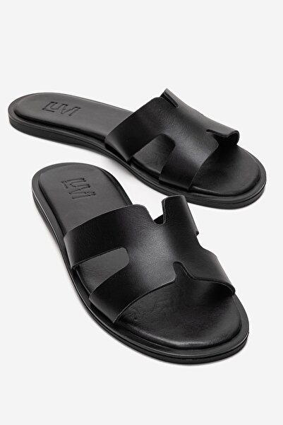 LuviShoes شبشب نسائي من الجلد الطبيعي باللون الأسود من BIORA