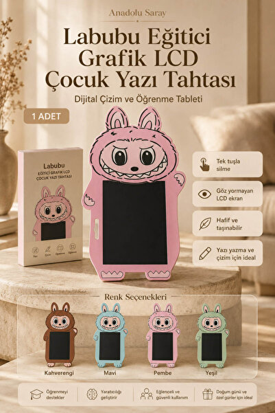 Anadolu Saray Labubu Eğitici Grafik LCD Çocuk Yazı Tahtası Dijital Çizim Tabl...